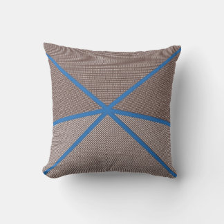 Modern Blue and Brown Geometric Outdoor Pillow | 
