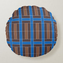 Modern Blue and Brown Geometric Plaid Pattern |