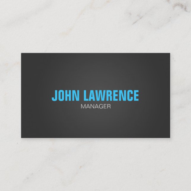 Modern Blue and Dark Grey Business Card (Front)