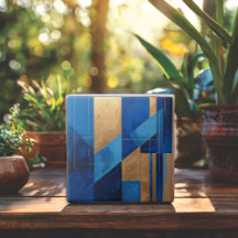 Modern Blue and Gold Abstract