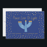 Modern Blue and Gold Foil Hanukkah Card<br><div class="desc">Celebrate this special and fun time a year with this beautiful Blue and Gold Foil Hanukkah card. This unique card features a gorgeous gold foil dot pattern on the front and back. It's wonderful way to stay connected and send out to family and friends. Add your favorite picture as a...</div>