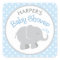 Modern Blue and Grey Elephant Boy Baby Shower