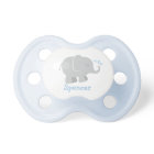 Modern Blue and Grey Elephant Custom Monogram