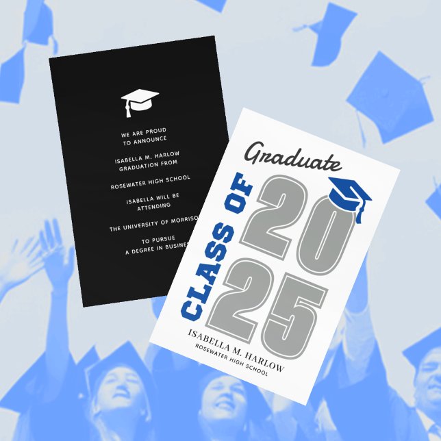 Modern Blue and Grey Graduation Announcement (Creator Uploaded)