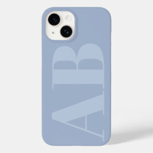 Modern blue and grey initial Minimal Monogram Case