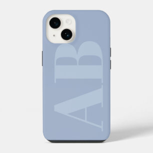 Modern blue and grey initial Minimal Monogram Case