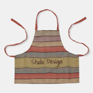 Modern Blue And Rusty Brown Apron