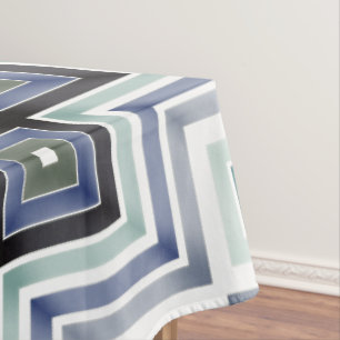 Modern Blue and Teal Tablecloth