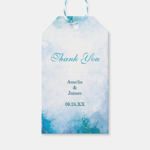 Modern Blue and Turquoise watercolor Wedding Gift Tags