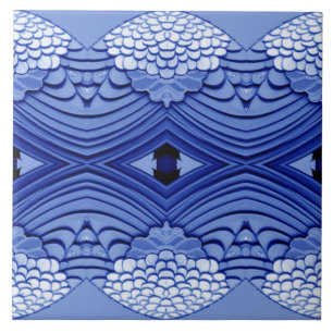 Modern blue and white classic pattern tile