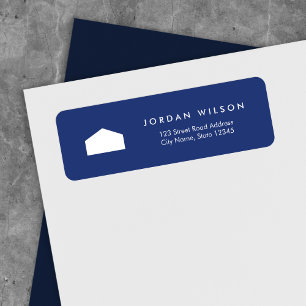 Modern Blue and White House Return Address