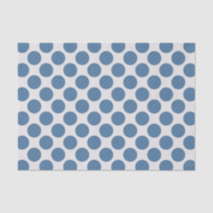 Modern Blue and White Large Polka Dots Tissue Paper