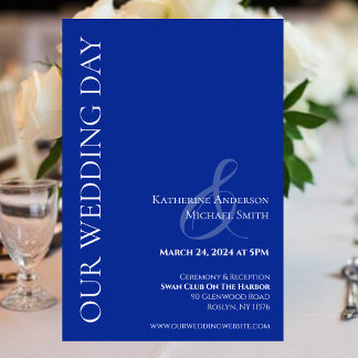 Modern Blue and White Wedding- Invitation
