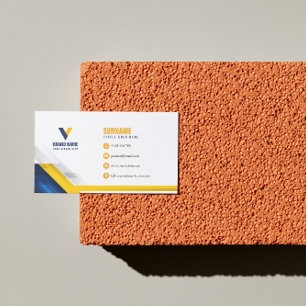 Modern Blue and Yellow Business Card