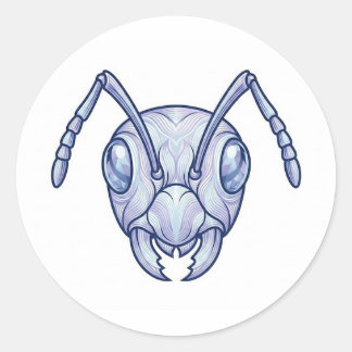 Modern Blue Ant Line Art Illustration Sticker