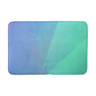 Modern Blue Aqua &Turquoise Geometric Gradation Bath Mat