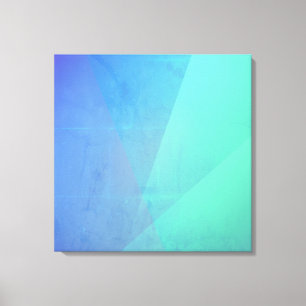 Modern Blue Aqua &Turquoise Geometric Gradation Canvas Print
