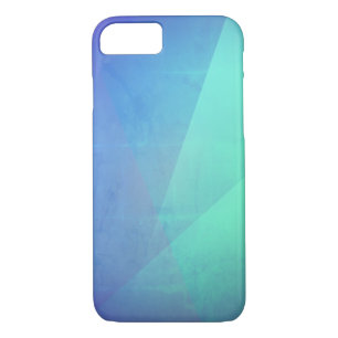 Modern Blue Aqua &Turquoise Geometric Gradation iPhone 8/7 Case
