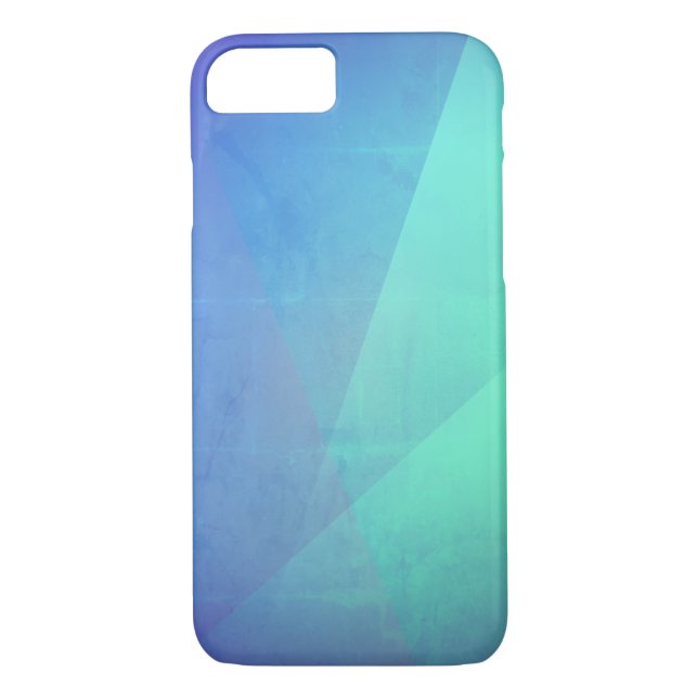 Modern Blue Aqua &Turquoise Geometric Gradation Case-Mate iPhone Case (Back)
