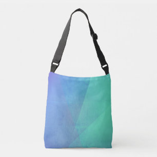 Modern Blue Aqua &Turquoise Geometric Gradation Crossbody Bag