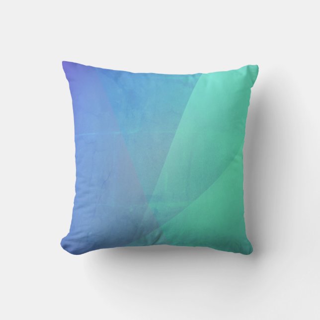 Modern Blue Aqua &Turquoise Geometric Gradation Cushion (Front)