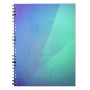 Modern Blue Aqua &Turquoise Geometric Gradation Notebook