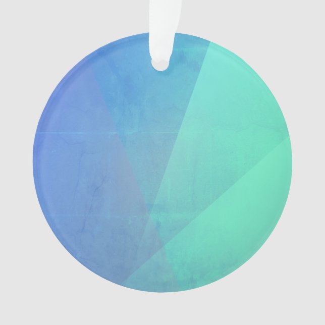 Modern Blue Aqua &Turquoise Geometric Gradation Ornament (Front)
