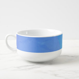 Modern Blue Aqua &Turquoise Geometric Gradation Soup Mug