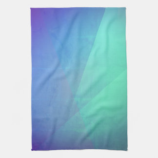 Modern Blue Aqua &Turquoise Geometric Gradation Tea Towel