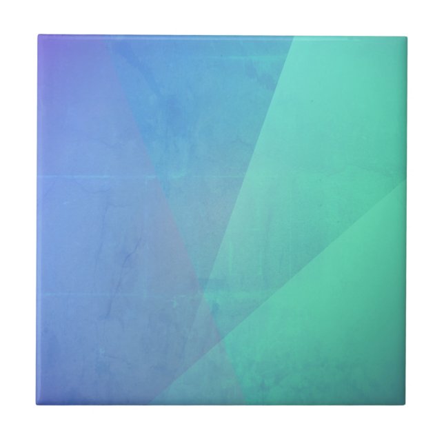 Modern Blue Aqua &Turquoise Geometric Gradation Tile (Front)