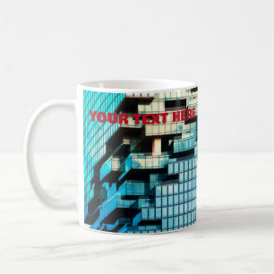 Modern Blue Architecture Skyscrapers Custom Coffee Mug