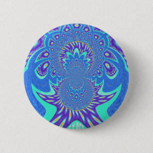 Modern Blue art 6 Cm Round Badge