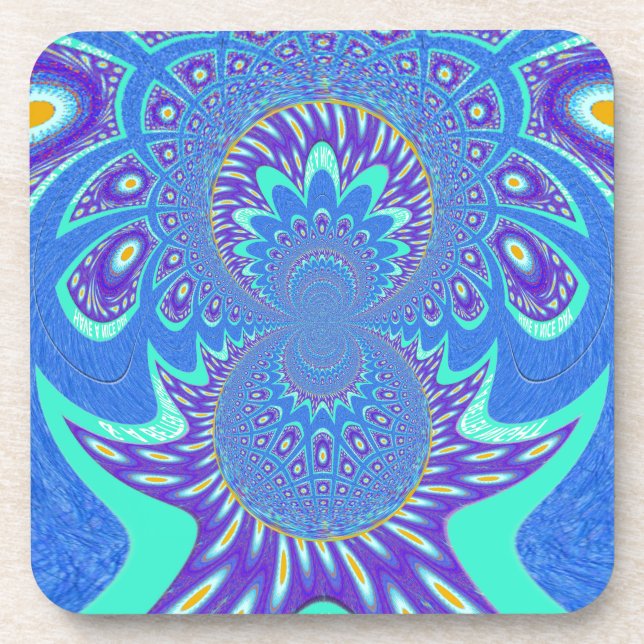 Modern Blue art Coaster (Front)