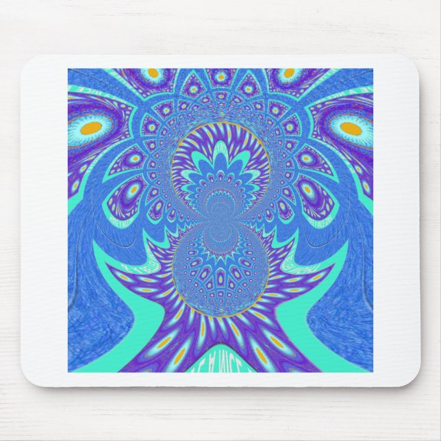 Modern Blue art Mouse Mat (Front)