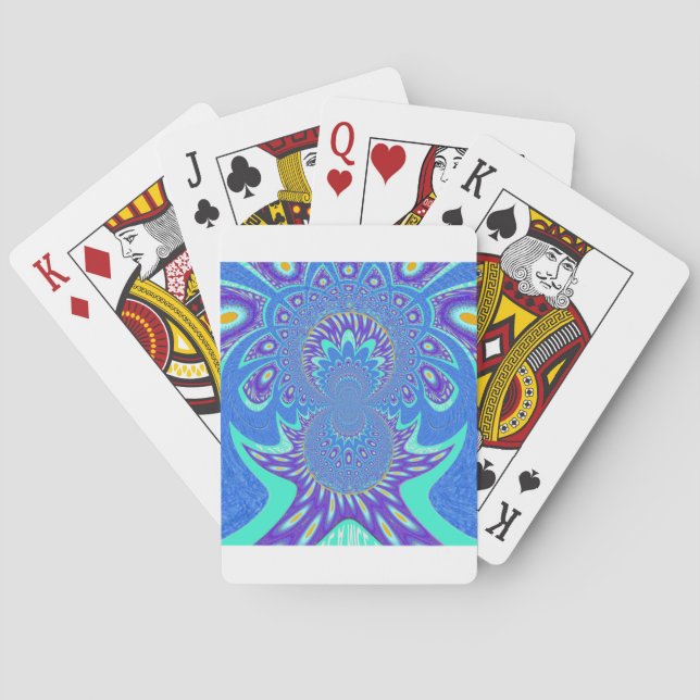 Modern Blue art Playing Cards (Back)