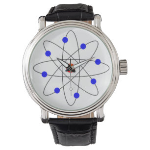 Modern Blue Atom Image Watch