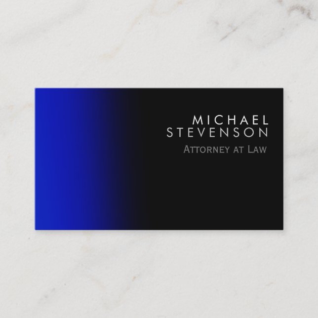 Modern Blue Attorney at Law Business Card (Front)