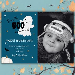 Modern Blue Baby Birth Announcement