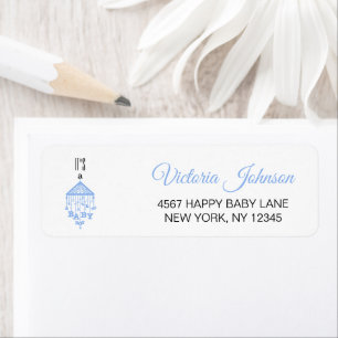 Modern Blue Baby Boy Shower Address