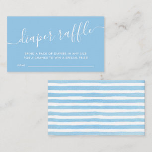 Modern Blue Baby Diaper Raffle Ticket Enclosure Ca