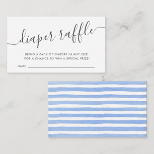 Modern Blue Baby Diaper Raffle Ticket Enclosure Ca Card