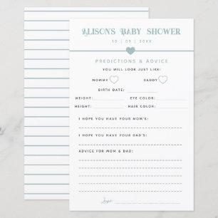 Modern Blue Baby Shower Advice and Predictions