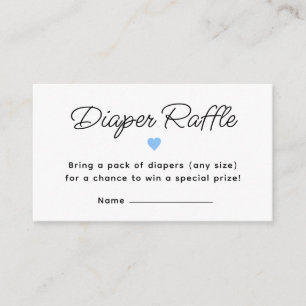 Modern Blue Baby Shower Diaper Raffle Ticket Enclosure Card