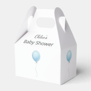 Modern Blue Balloon Boy Baby Shower Favour Box