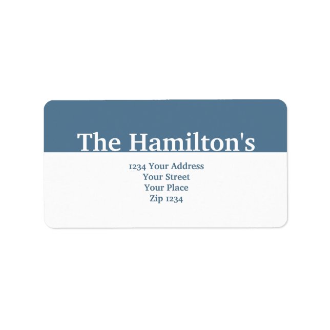 Modern Blue Banner Label (Front)