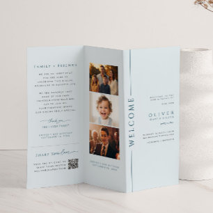 Modern Blue Bar Mitzvah Trifold Program