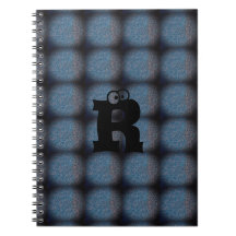 MODERN BLUE Black CUTE Spiral Photo Notebook