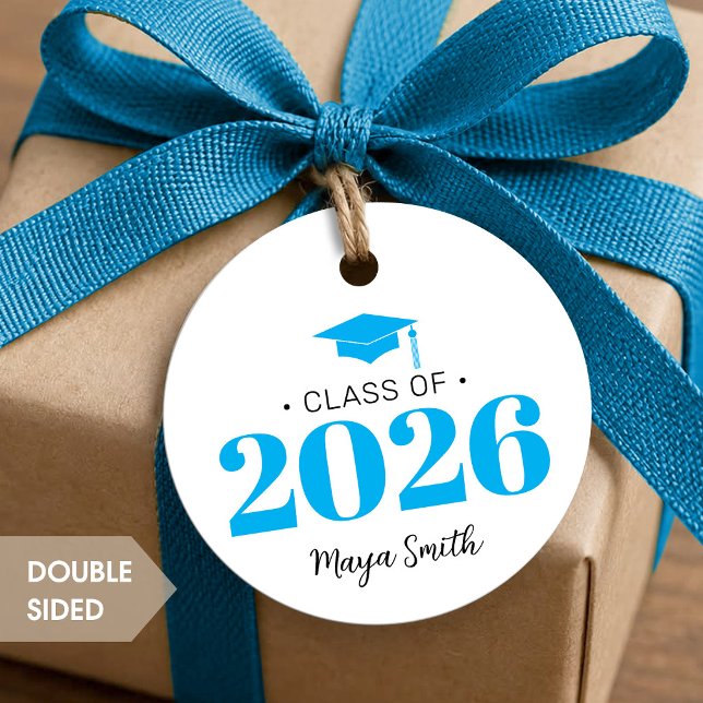 Modern Blue Black Graduation Favour Tags (Creator Uploaded)