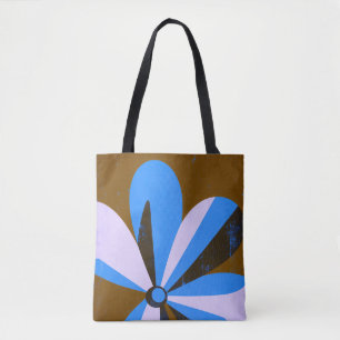 Modern Blue Bloom Abstract Tote Bag
