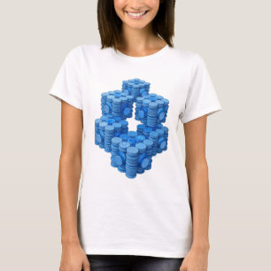 Modern Blue BLUE COINS Graphic Design T-Shirt